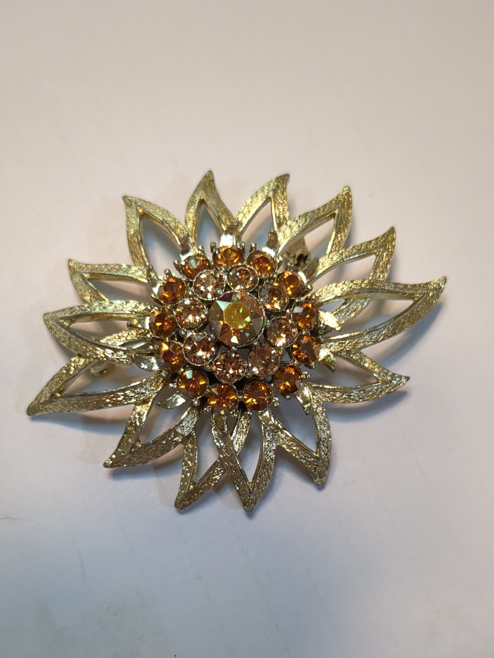 Coro Goldtone Sunflower Brooch